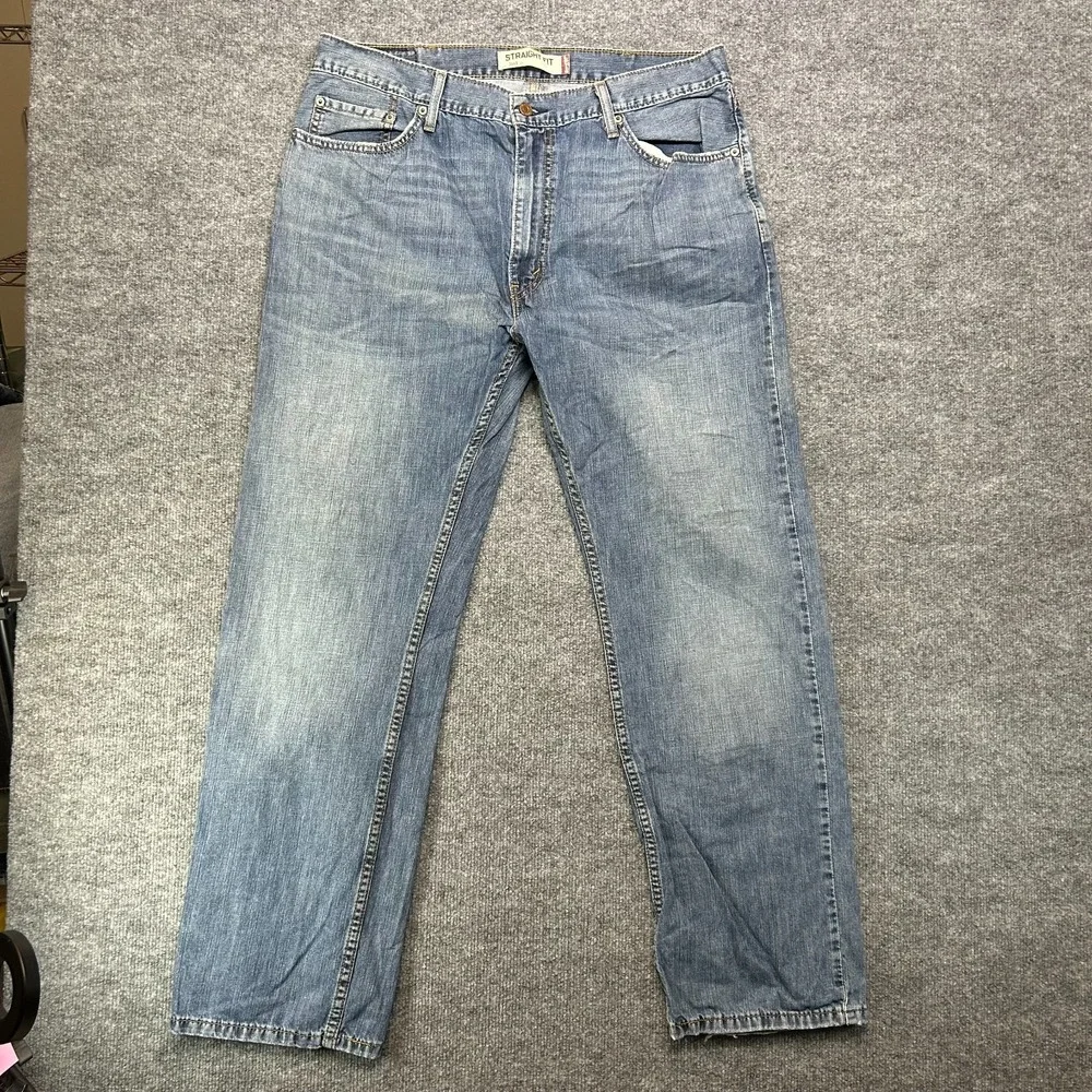 Levi's 505 Straight Fit Jeans Men's Blue Denim Cotton‎ Pockets Zip Fly - 37X31.5